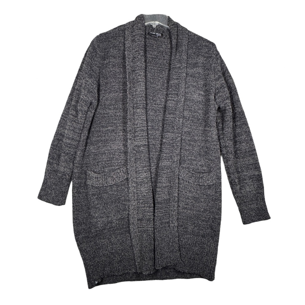 Barefoot Dreams Sweater Womens Medium Gray Open CozyChic Lite Long Cardigan